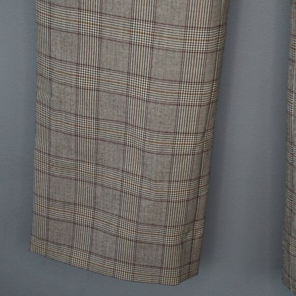 New Veronica Beard Arte Flared Cropped Pant with Slit in Plaid Brown Multi sz 6 - Picture 6 of 16